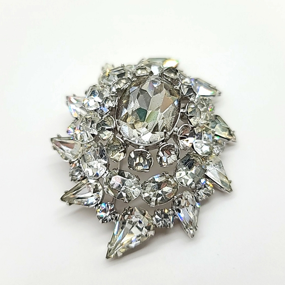 Kramer NYC Vintage Icy Rhinestone Cluster Brooch! Incredible Collector's Item π - Picture 5 of 10